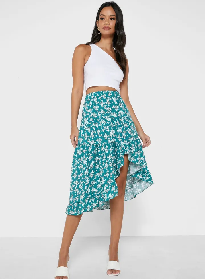 Ruffle Print Skirt