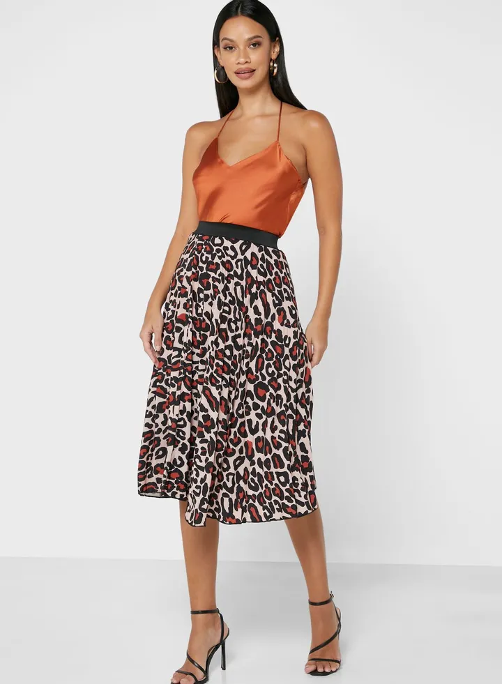 Pleated Midi Skirt