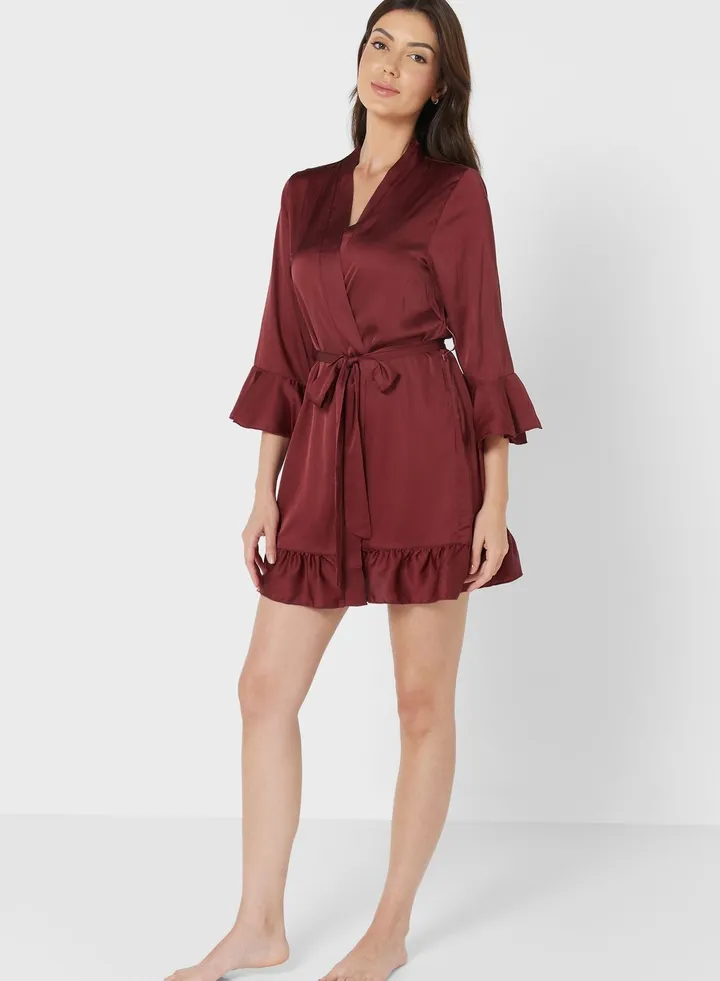 Ruffle Hem Night Robe