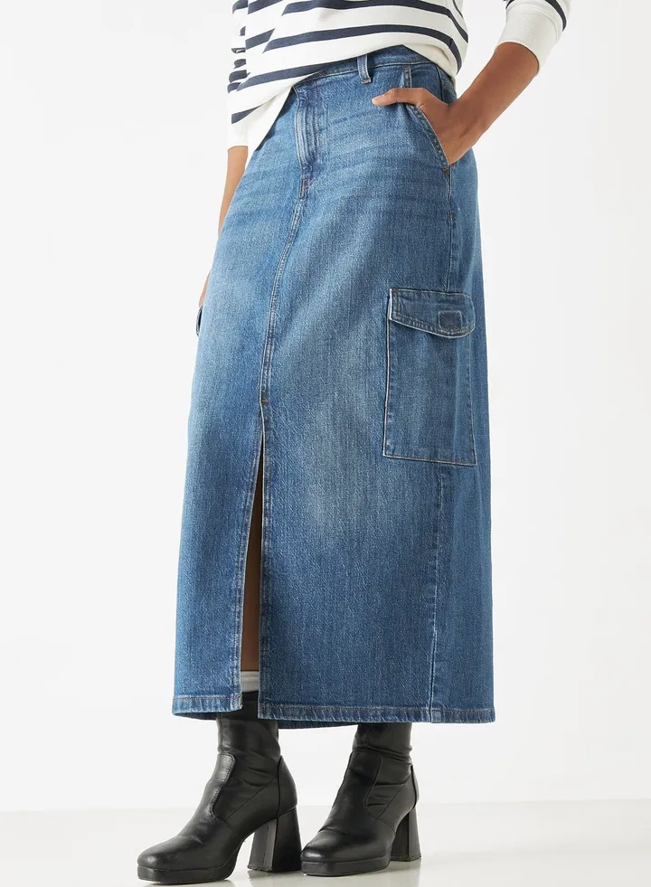 Pocket Detail High Waist Skirt