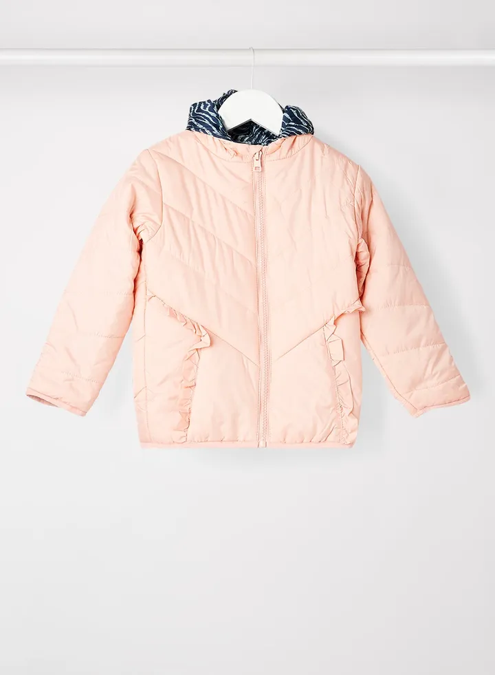 Girls Hooded Puffer Jacket Pink
