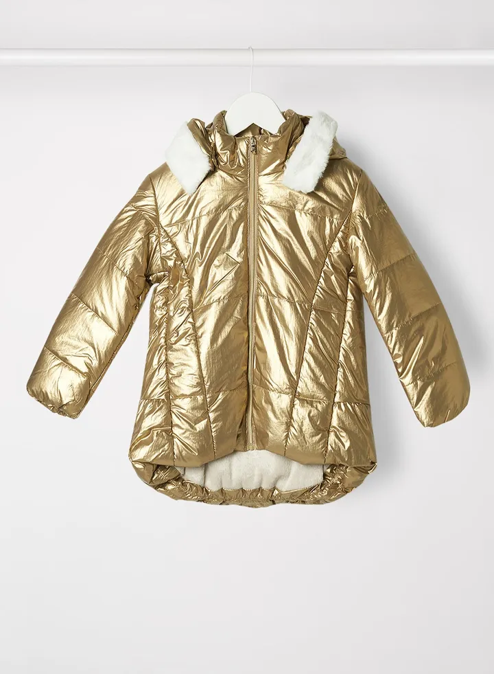 Baby Girls Quilted Jacket Gold