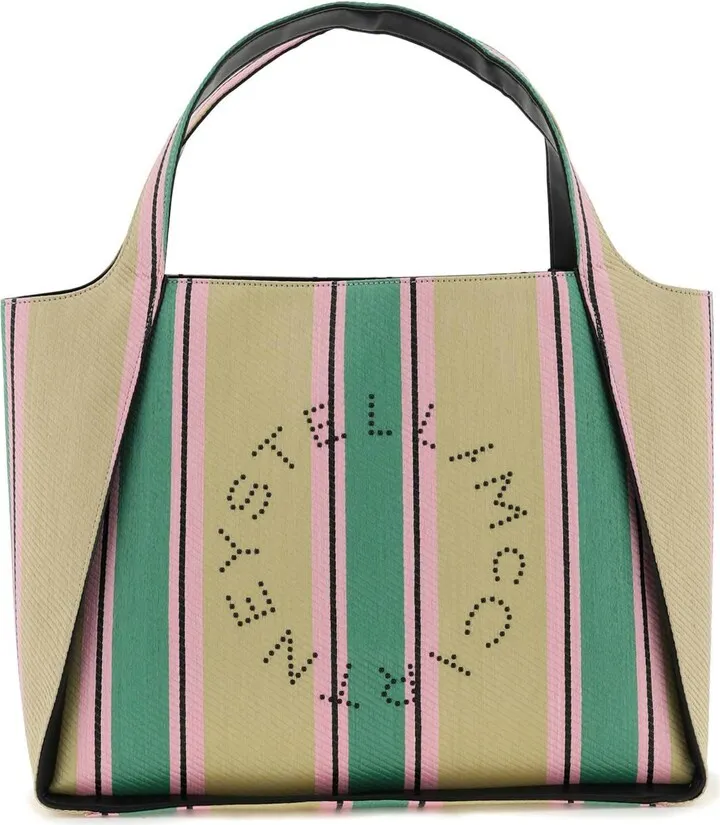 STELLA McCARTNEY 'STELLA LOGO' RAFFIA TOTE BAG