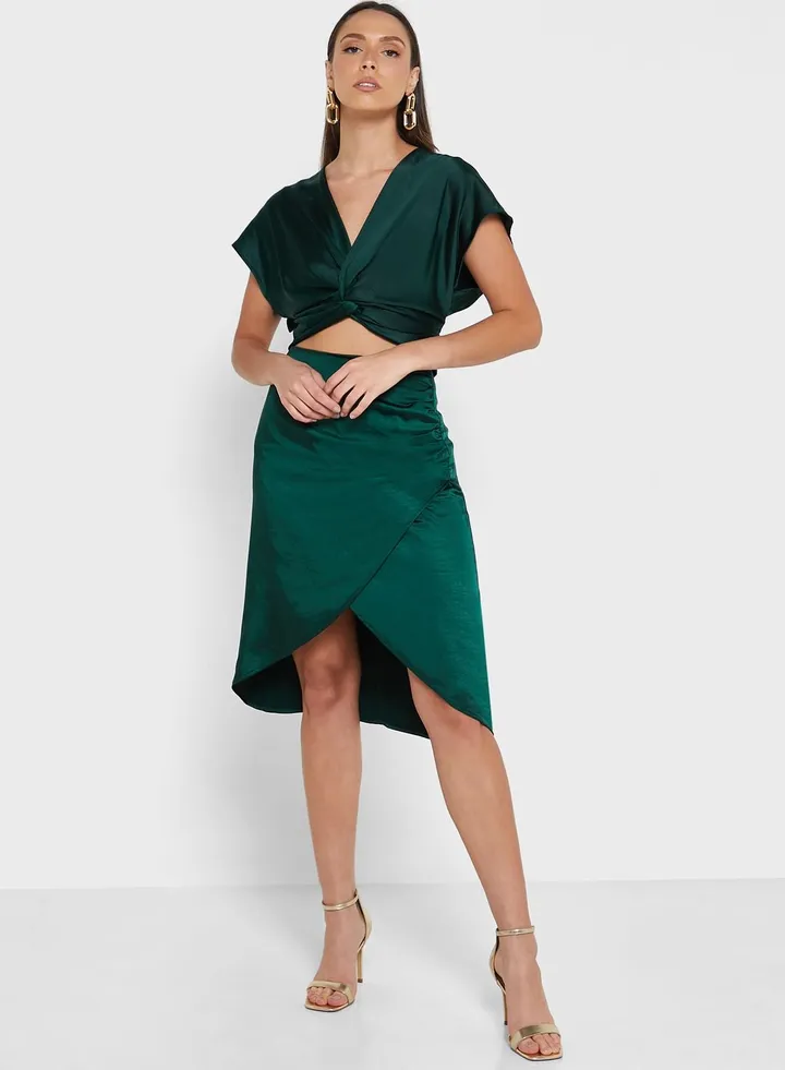 High Waist Wrap Skirt