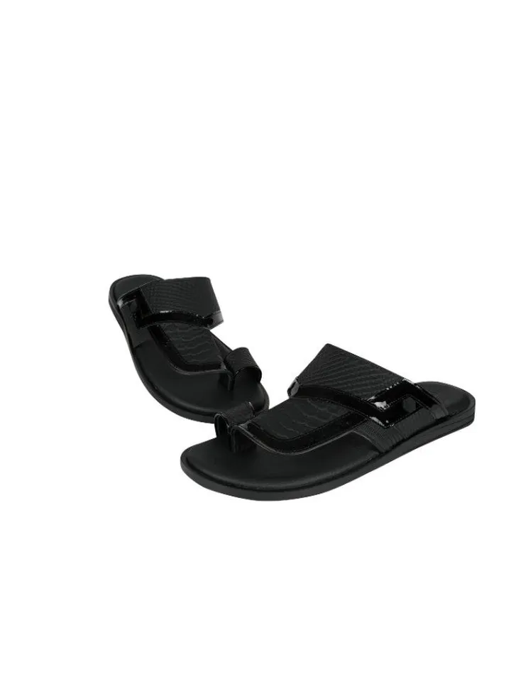 008-3358 Barjeel Mens Arabic Sandals 175-043 Black