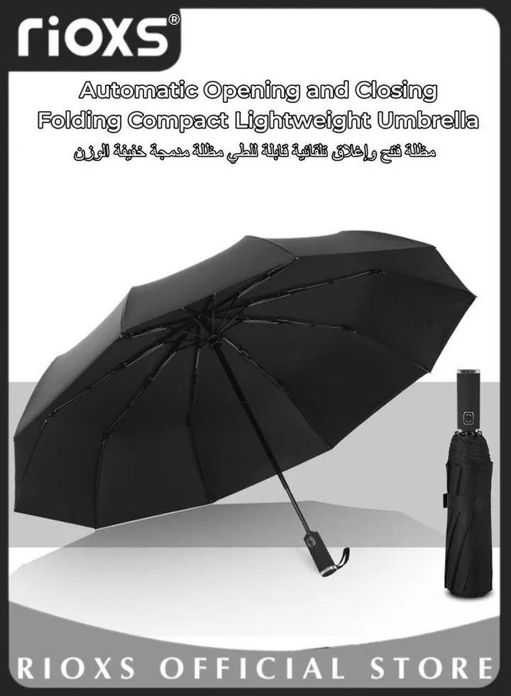 Automatic Opening and Closing Folding Compact Lightweight Umbrella Windproof Umbrella Compact Reverse Travel Umbrella for Rain and Sun