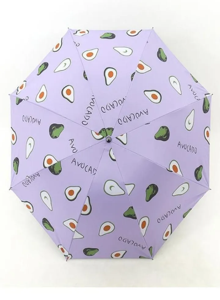Purple avocado pattern quick-drying folding umbrella automatic umbrella