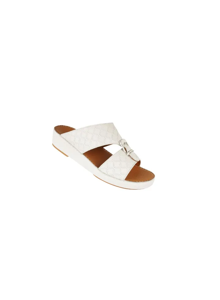 Barjeel Mens Arabic Sandals White