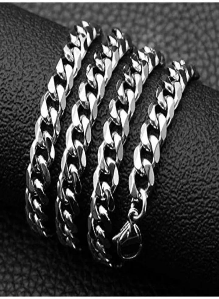 Men's Series Stainless Steel Plated Silver and Platinum Italian Design
