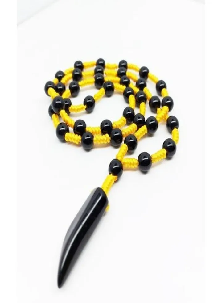 Men's necklace necklace of natural black onyx stones