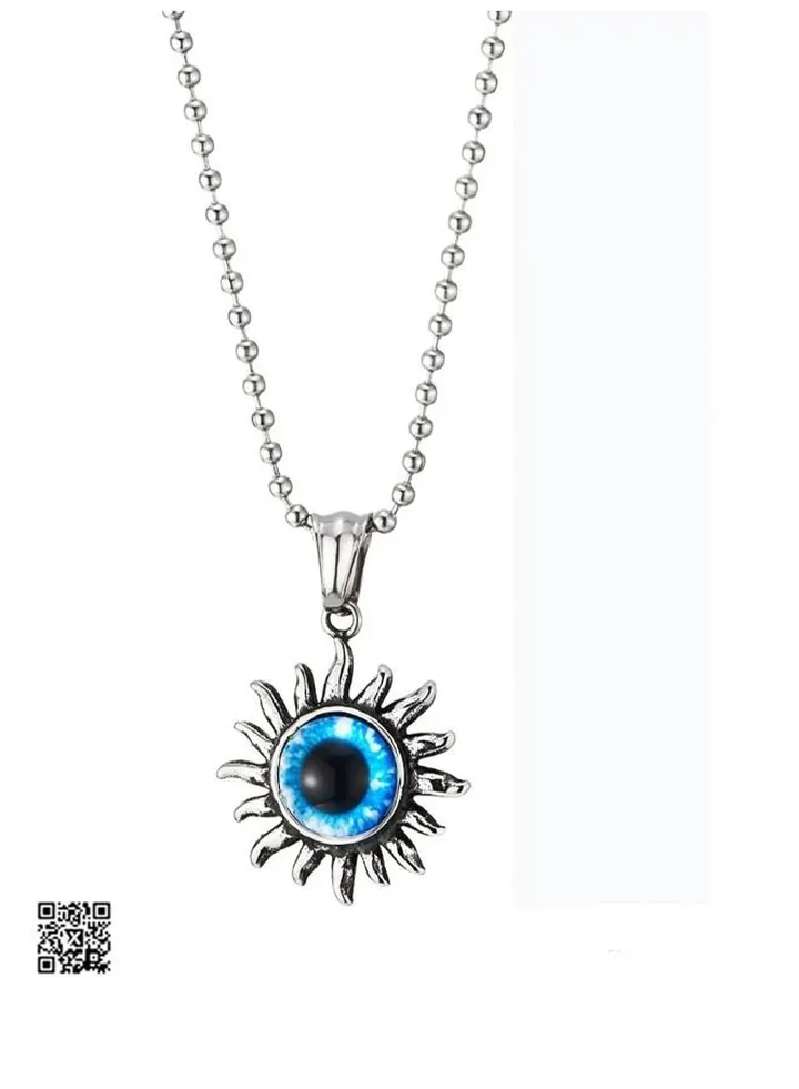 Blue Round Sun Necklace Palm Of Envy