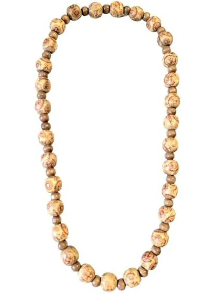 Fine Indian Light Wood Imported Collet Necklace