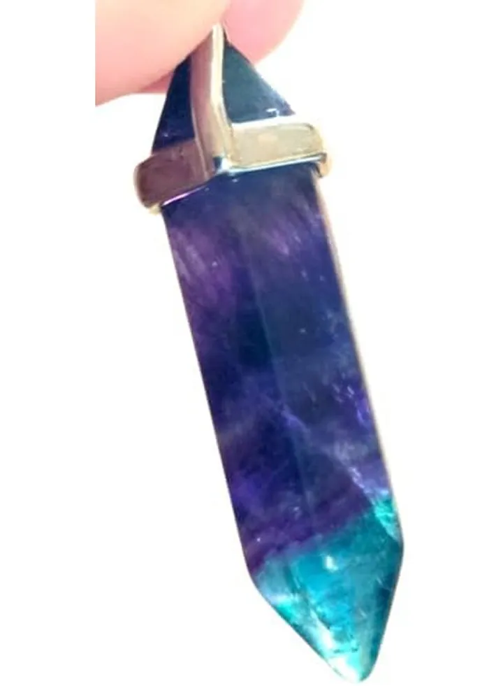 Multicolor Fluorite Quartz Pendant Necklace