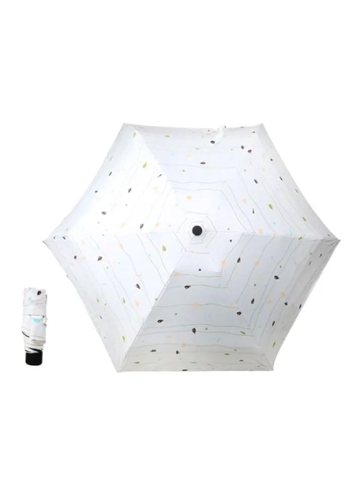 Printed Folding Umbrella White/Green/Black