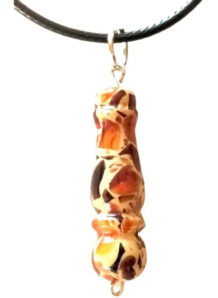 Amber Dust Necklace Healing Pendant Gemstone