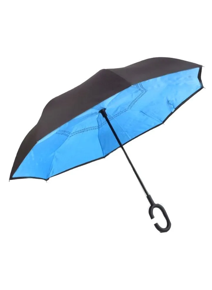 Folding C-Shaped Handle Reversible Umbrella Black