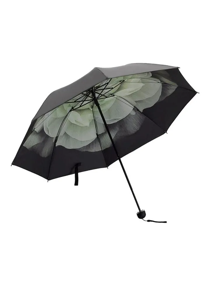 Flower Print Umbrella Black/White
