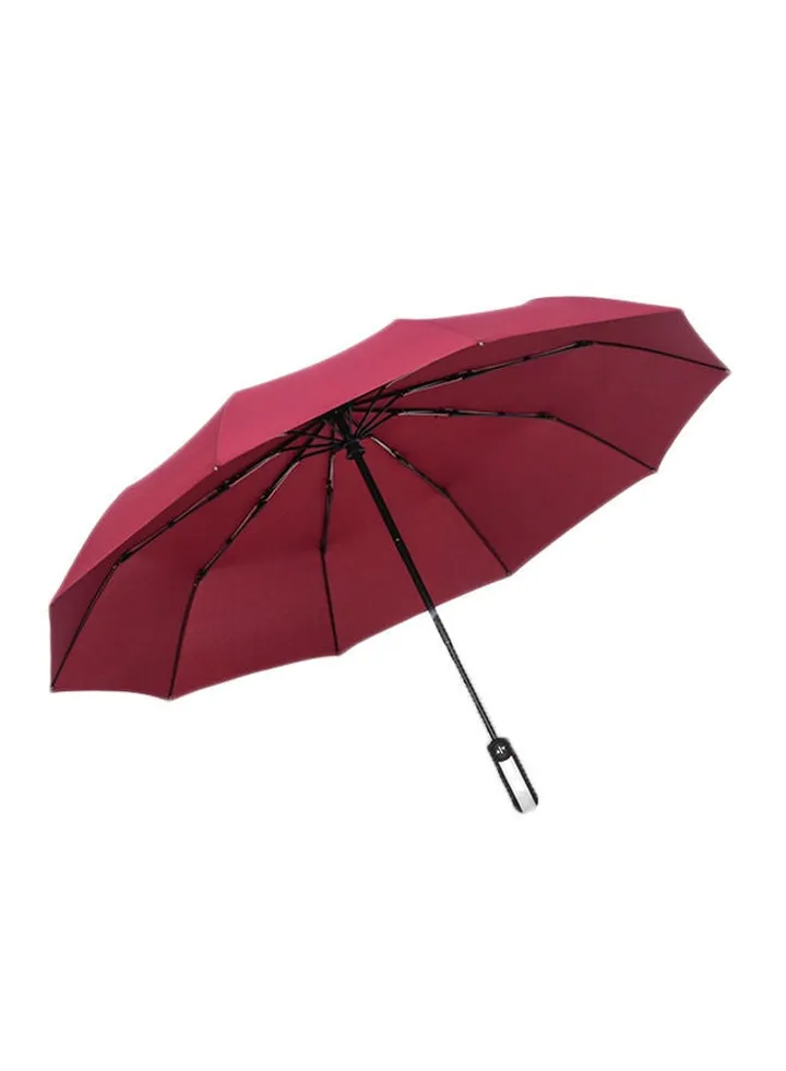 10-Rib Automatic Tri-fold Umbrella Red