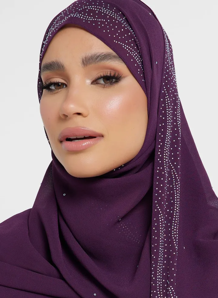 Sequin Edge Long Hijab Scarf