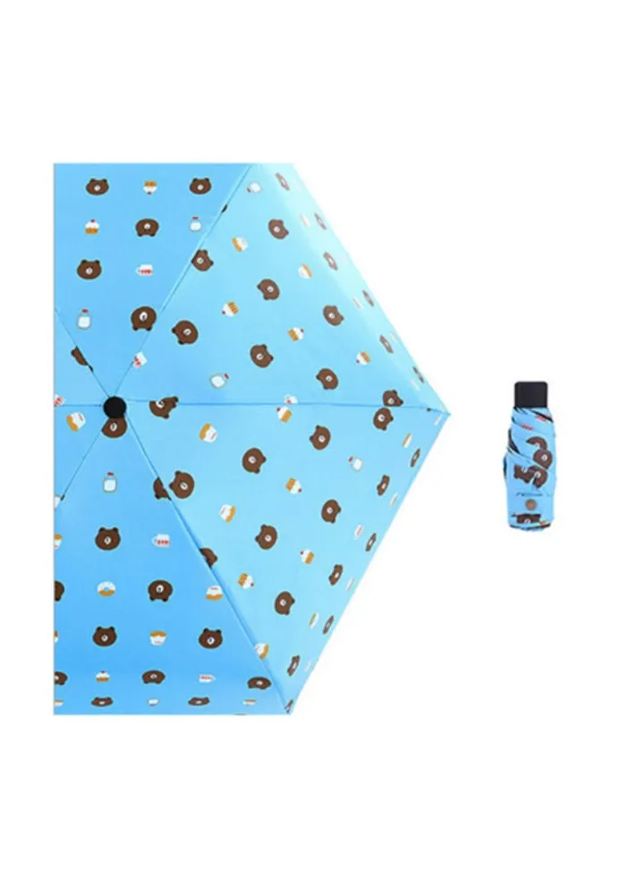Printed Flamingo Vinyl Sun Umbrella Blue
