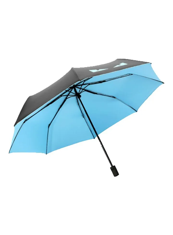 Little Devil Printed Folding Umbrella With Case Blue/Black
