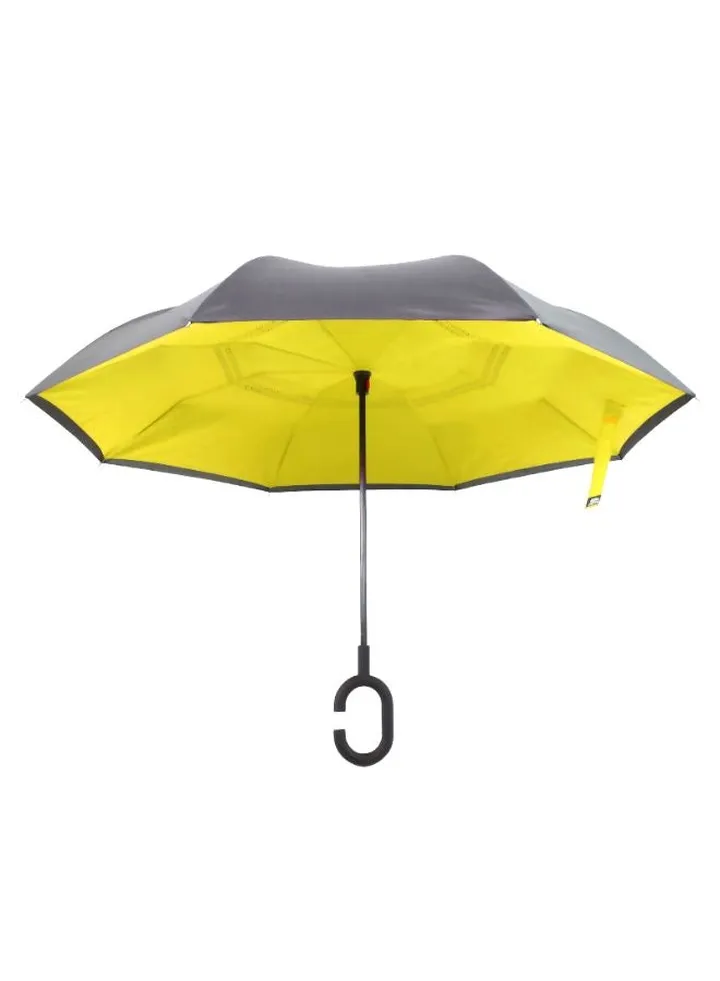 Folding C-Shaped Handle Reversible Umbrella Black