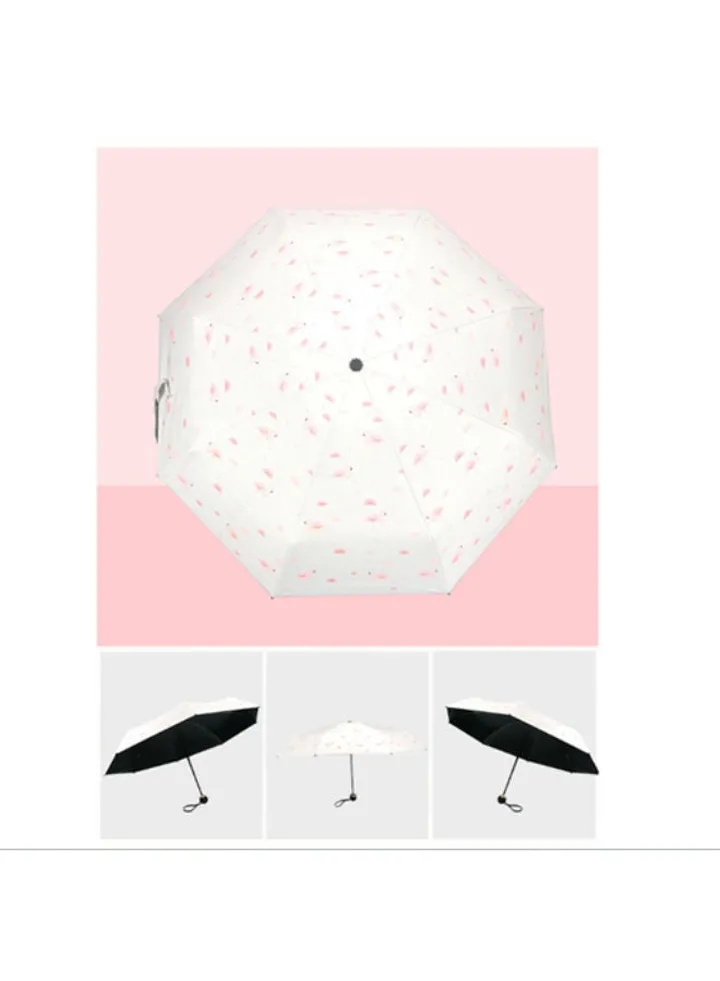 Flamingo Vinyl Umbrella white
