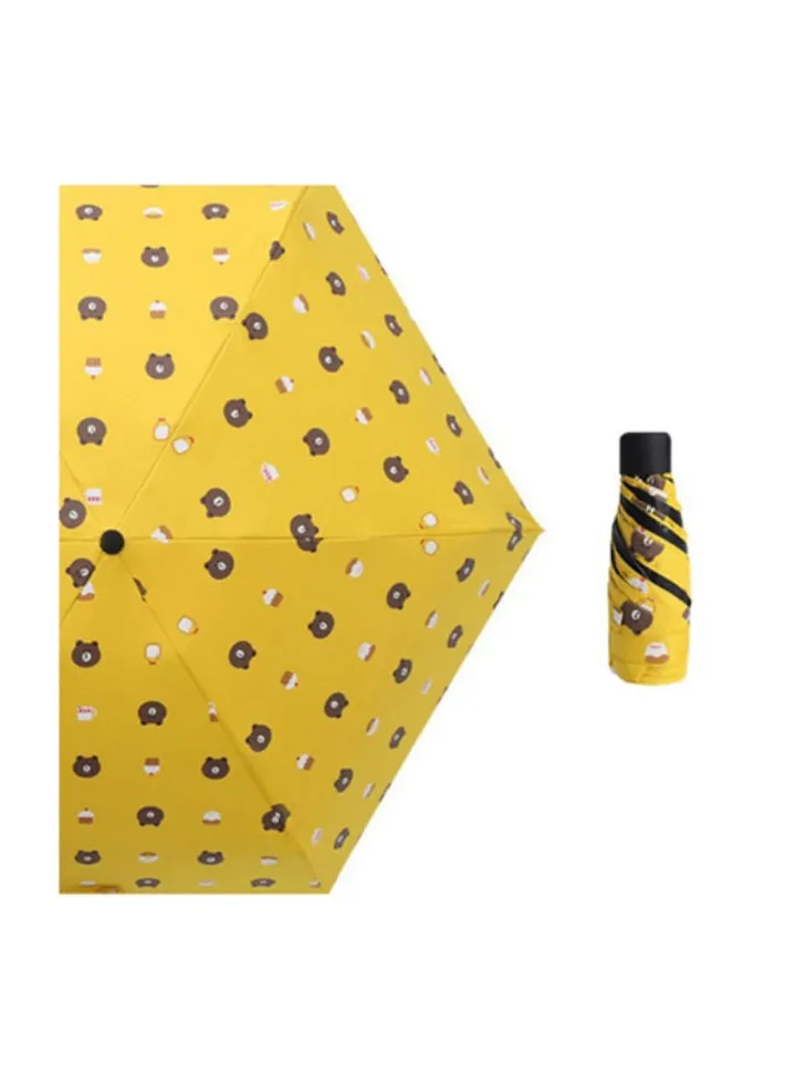 Printed Flamingo Vinyl Umbrella Yellow