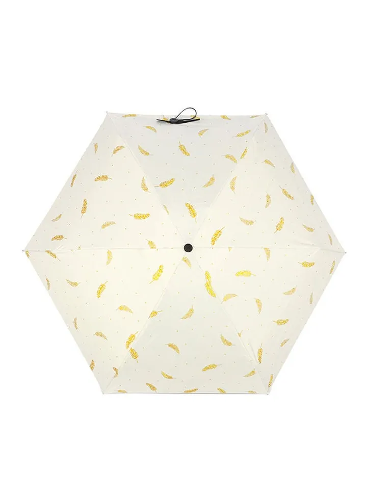 Compact Multi-Fold Umbrella White/Yellow