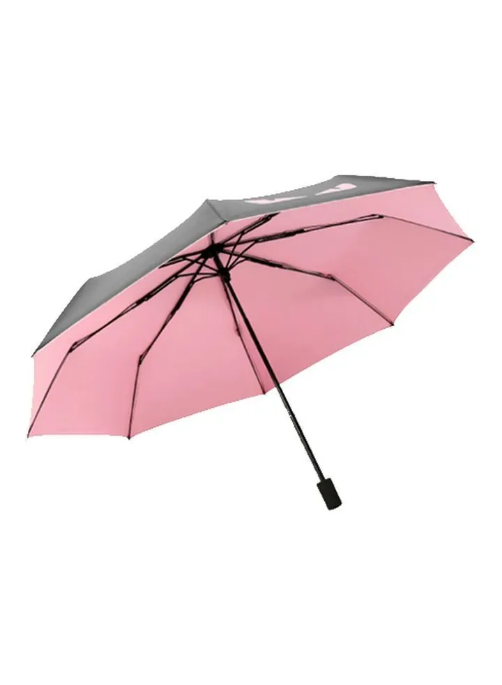 Little Devil Printed Folding Umbrella With Case Black/Pink