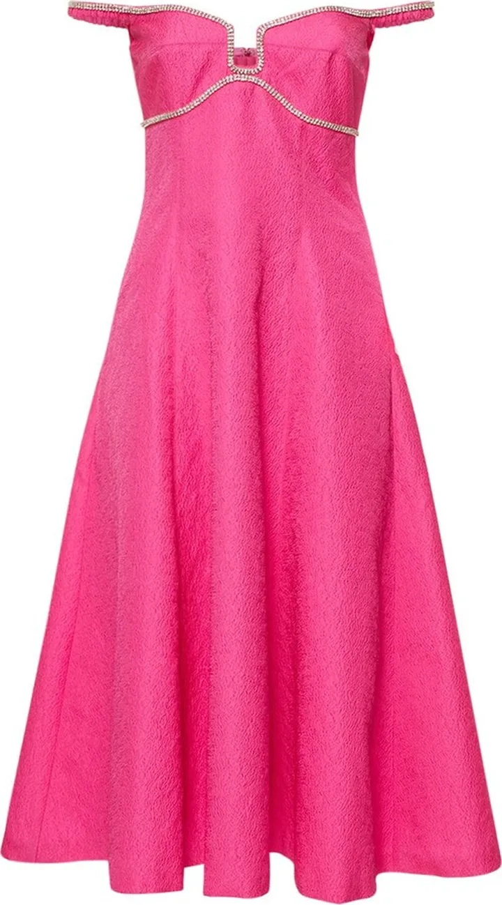 Textured diamante midi dress