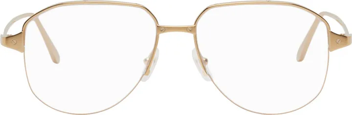Cartier Gold Santos Screws Pilot Glasses
