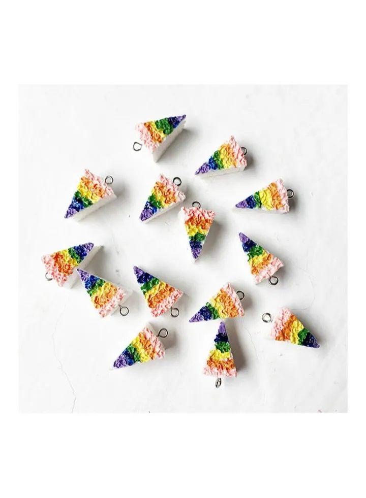14-Piece Triangle Cake Shape Earrings Charms Set
