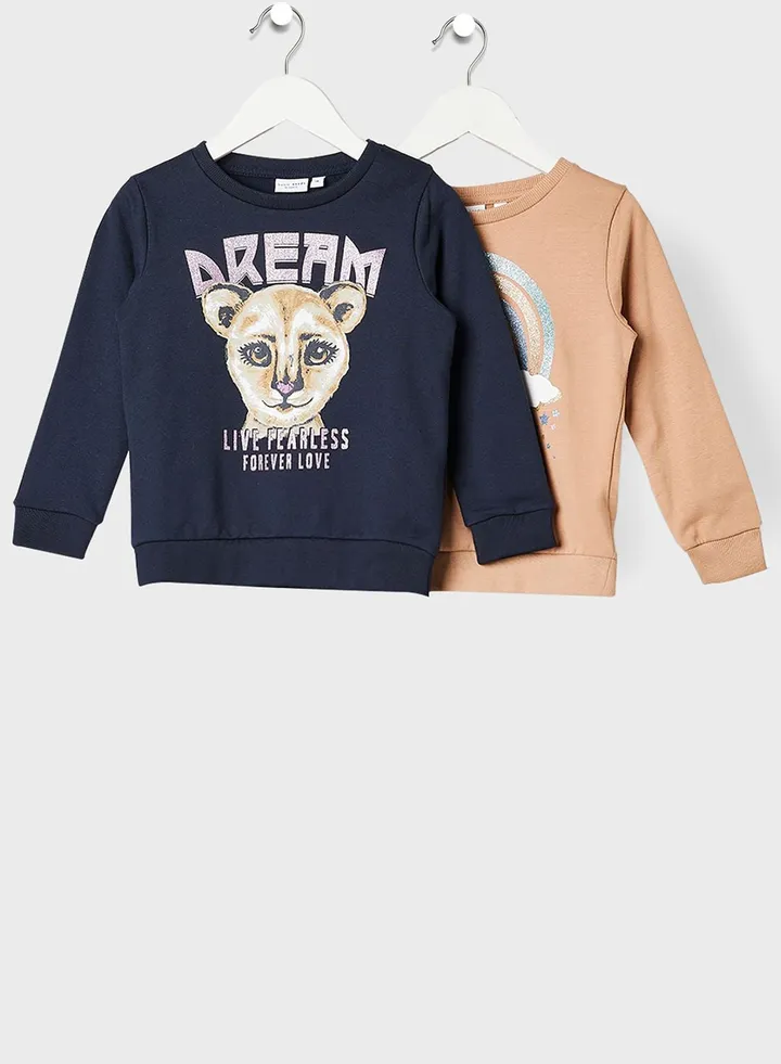Kids 2 Pack Graphic Print Sweatshirt