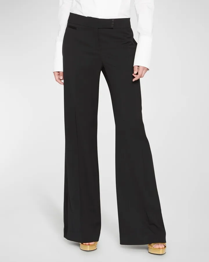 Gran De Poudre Wide-Leg Tuxedo Pants