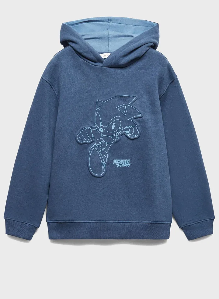 Kids Sonic Printed Hoodie