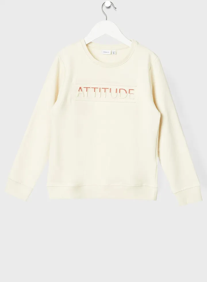 Kids Slogan Print Sweatshirt