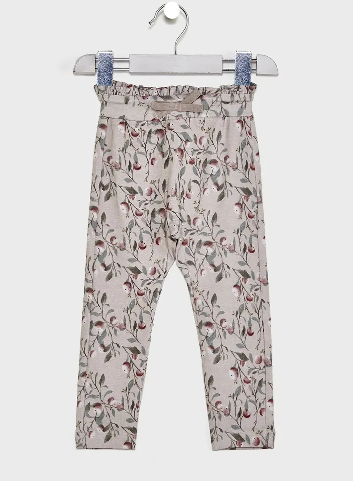 Kids Floral Tie Waist Pants