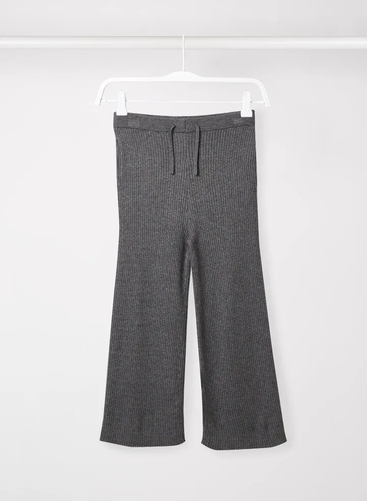 Girls Loose Fit Ribbed Trousers