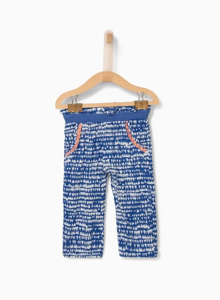All Over Patterned Pants Blue
