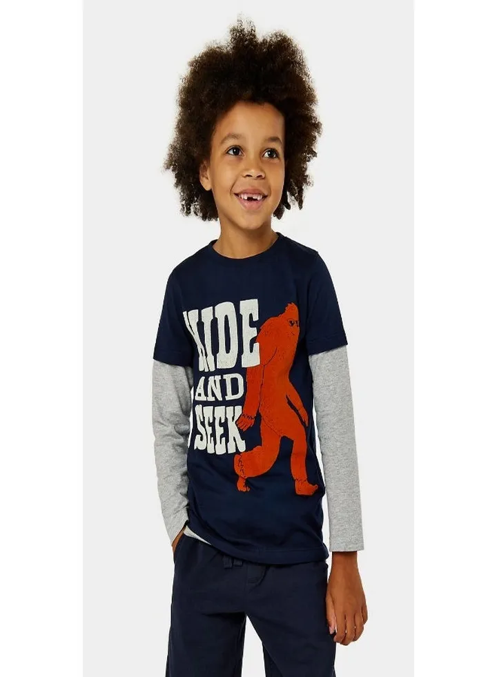 Hide and Seek Mock Double Layer T Shirt