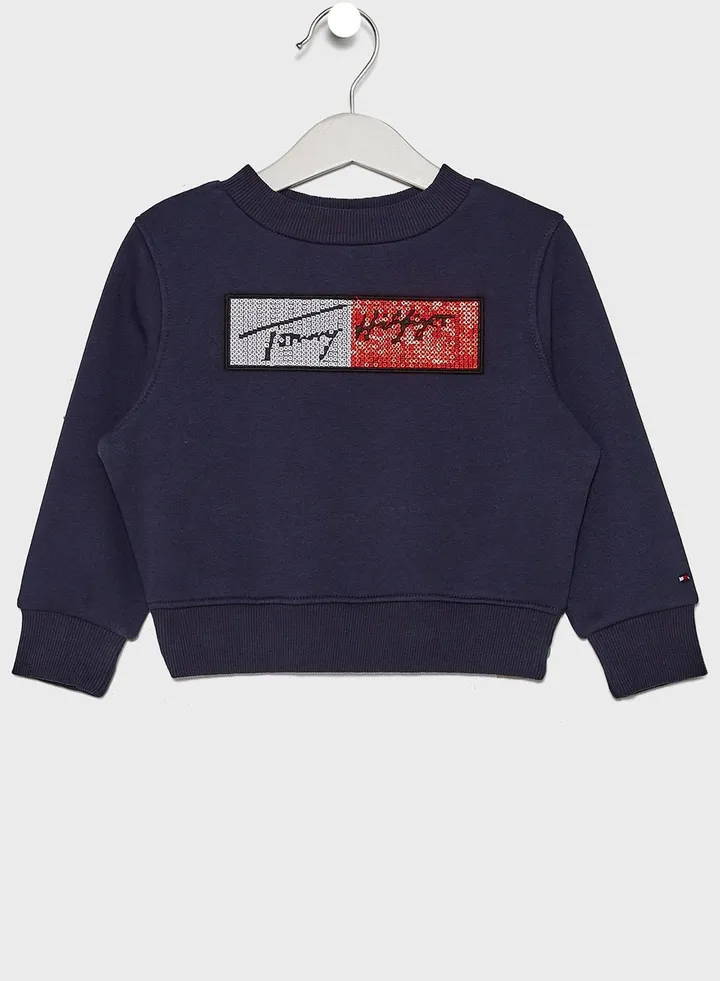 Kids Sequined Flag Sweatshirt