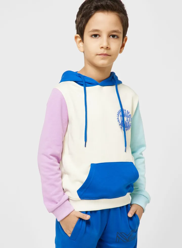 Cut & Sew Hoodie For Boys