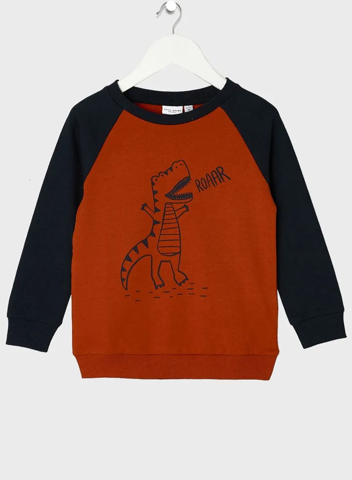 Kids Dino Print Sweatshirt