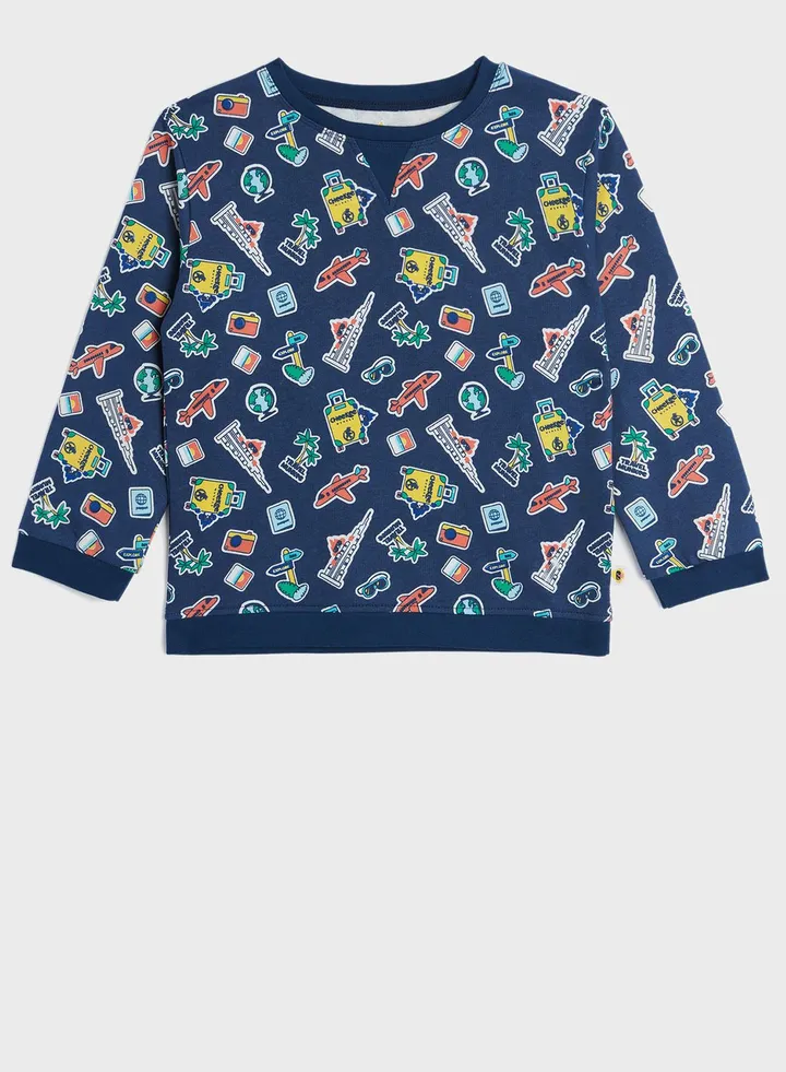 Kids Vacation Print Sweatshirt