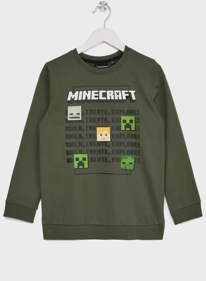 Minecraft Boys Printed Sweatshirt