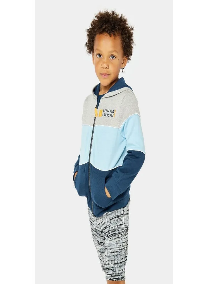 Colourblock Zip Up Hoodie