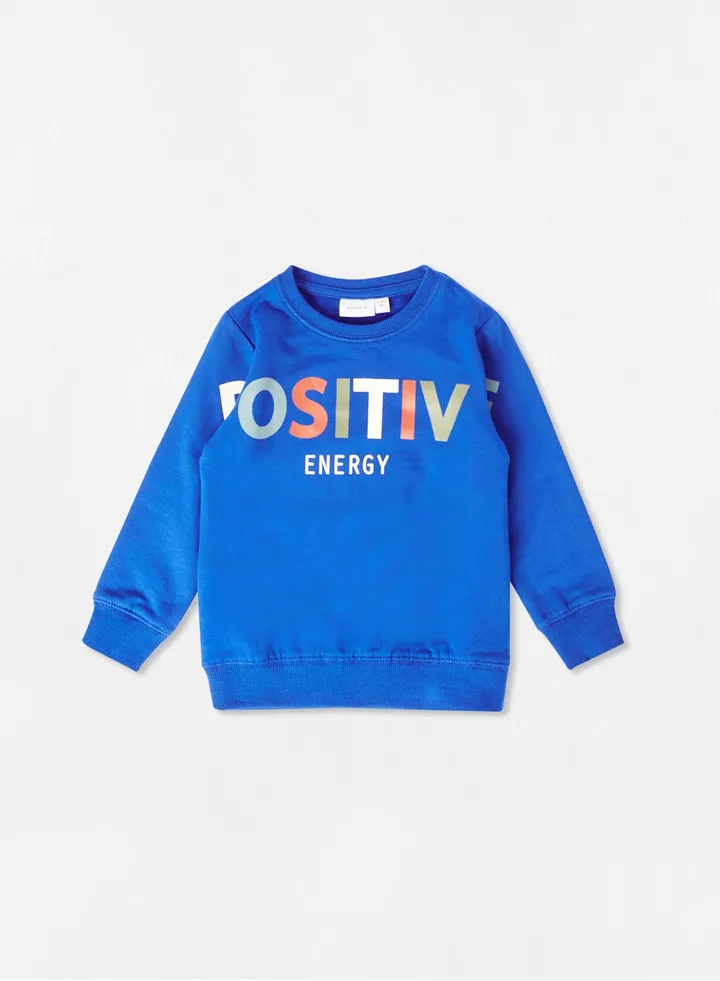 Baby/Kids Slogan Print Sweatshirt Blue