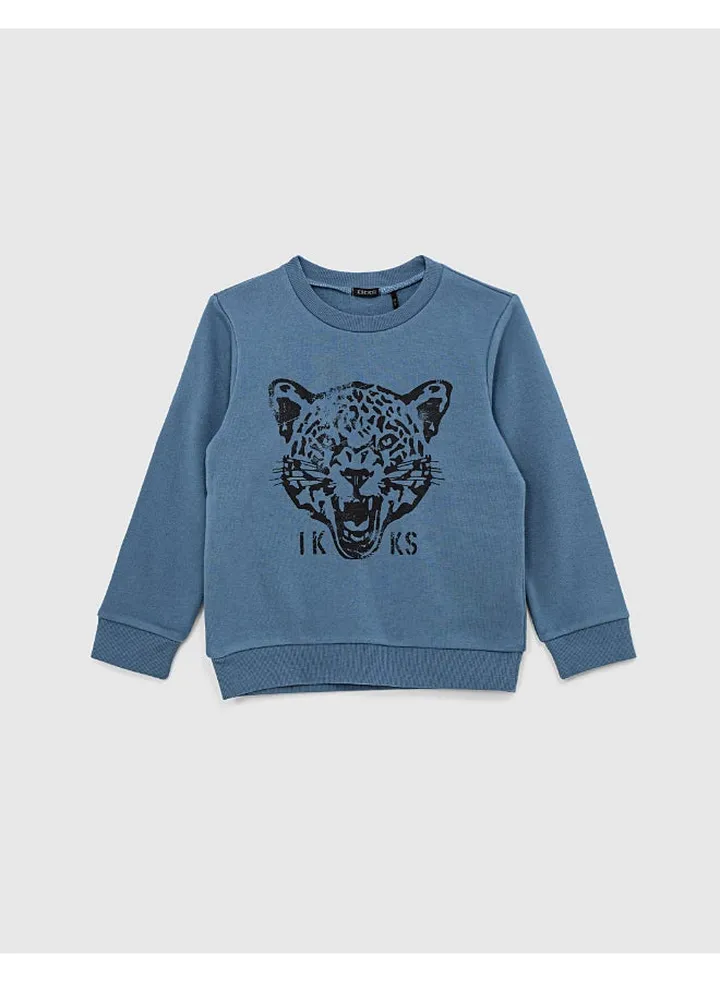 Leopard Head Storm Sweatshirt Blue