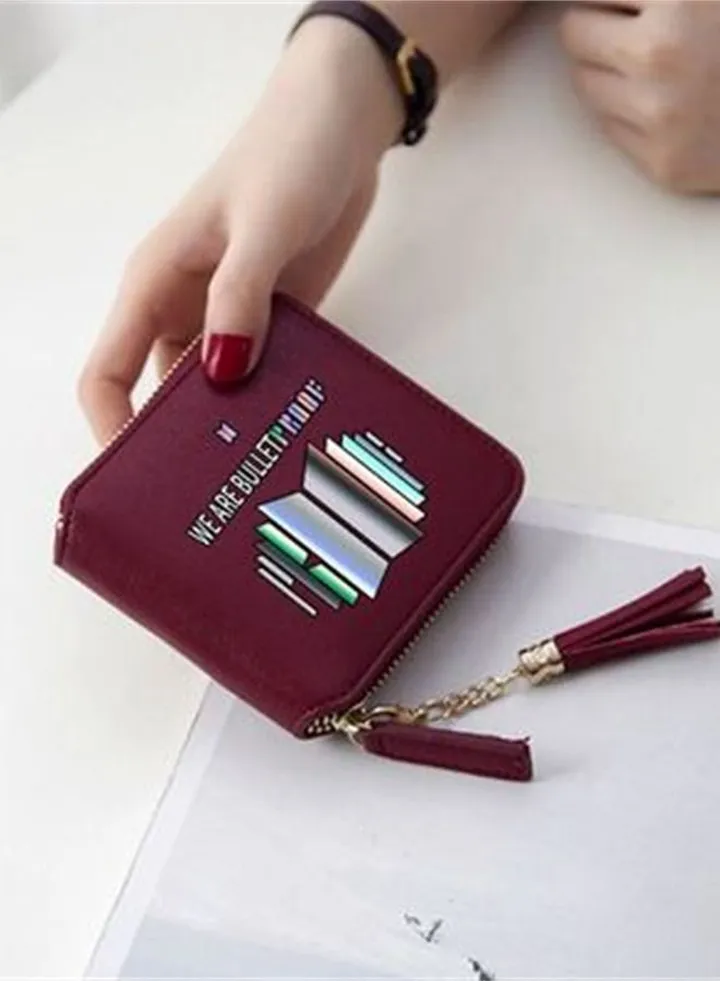BTS new album Proof tassel purse wallet for women red
